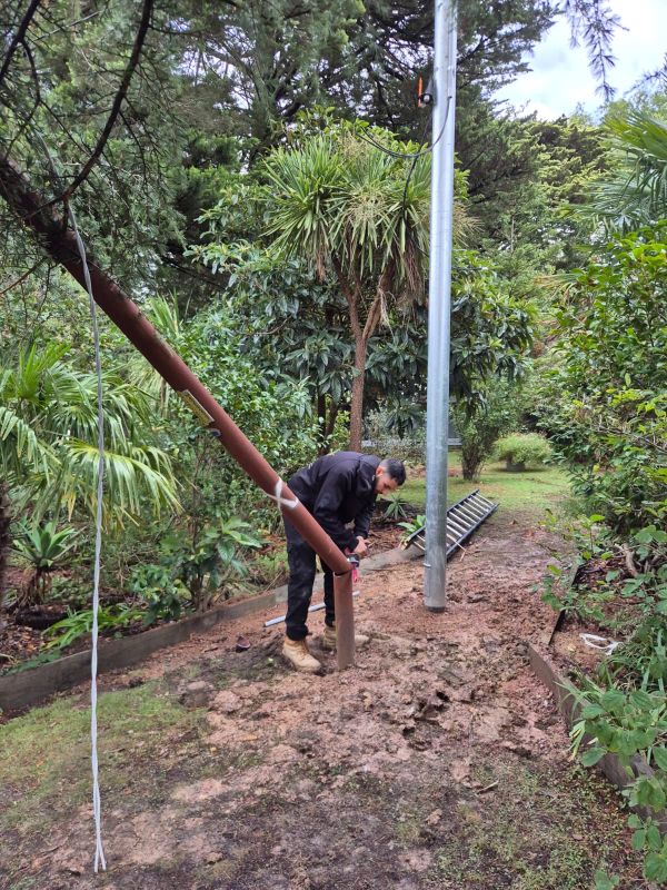 removing old power pole